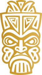 Polynesian tiki mask vector icon. Simple illustration of polynesian tiki mask vector icon for web design isolated on transparent background. EPS and PNG tiki idols.
