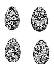 elements of Easter Egg Vector silhouette for designs