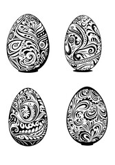 elements of Easter Egg Vector silhouette for designs