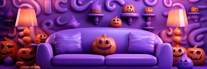 Halloween pumpkin. Halloween holiday background. generative ai