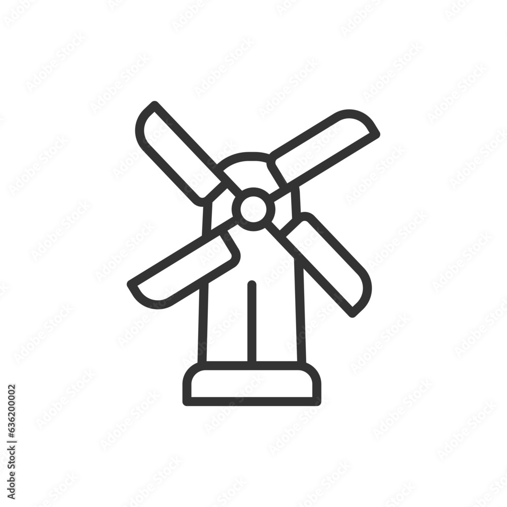 Poster wind turbine icon vector. linear style sign for mobile concept and web design. wind energy symbol ve