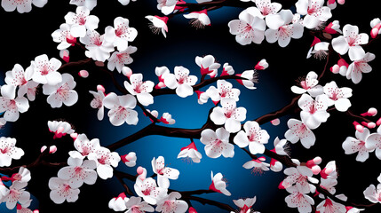 Floral art collage with modern exotic and retro-style colors and shapes. For wall art, covers, interior decoration, and backgrounds.
