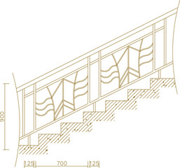 Vector sketch illustration detailed design of classic minimalist house ladder type