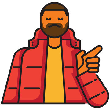 beard man cartoon sey yes