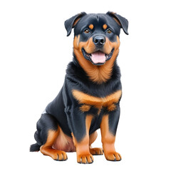 Obraz premium Rottweiler dog cutout,front view. Generative ai art. 