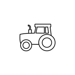 Line Tractor icon isolated on transparent background