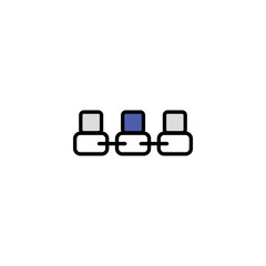 Robotic icon design with white background stock illustration