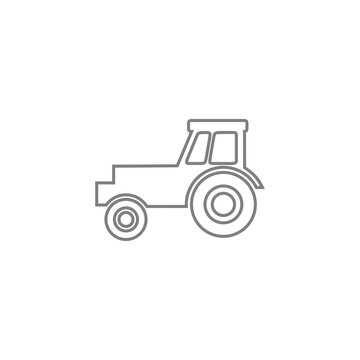 Line Tractor icon isolated on transparent background