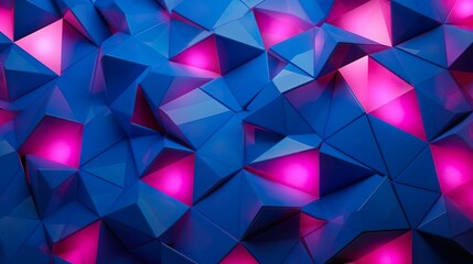 Fototapeta premium Illuminated Blue and Pink Abstract Surface with Tetr