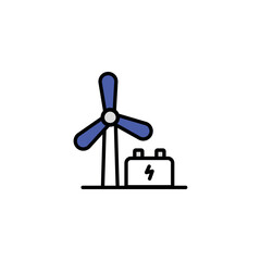 Wind Energy icon design with white background stock illustration
