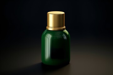 Fototapeta na wymiar Schlichte Eleganz: Grüne Flasche ohne Beschriftung für vielseitige Produktpräsentation