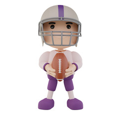 Digital 3D portrayal of an American football player