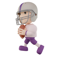 3D American football star character