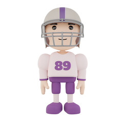 3D rendering of an American football player persona