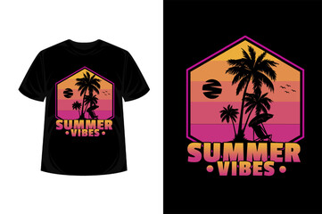 Summer Vibes Retro Vintage T Shirt Design