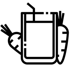 Carrot car outline icon on white background