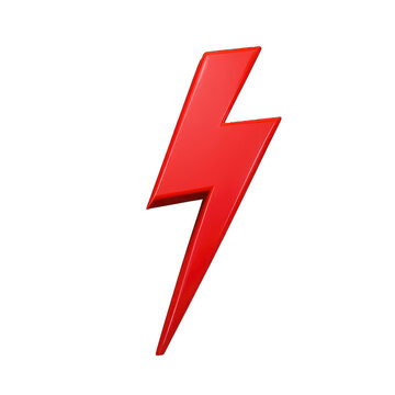 3d render of Lightning bolt icon