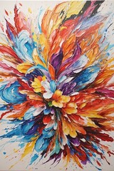 Vibrant flower painting with a variety of colors. Perfect for home decor or as a gift