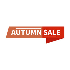 Autumn Sale In Brown Soft Dark Ribbon Rectangle Sale With White Line For Business Advertisement
