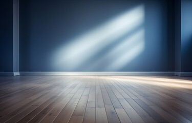 empty room with shadow and wood floor