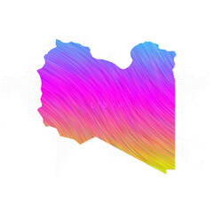 Libya map in colorful halftone gradients. Future geometric patterns of lines abstract on white background. Vector illustration EPS10