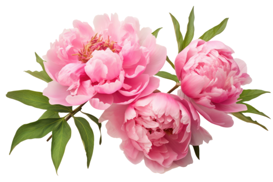 peony flowers isolated on white