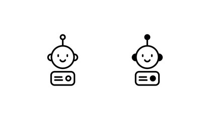 Robot icon design with white background stock illustration