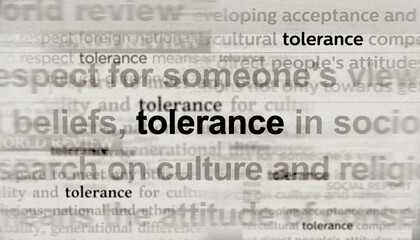 Tolerance equality respect headline titles media 3d illustration