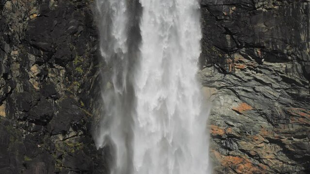 Slow motion shot of waterfall