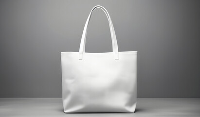 shopping tote bag on grey background