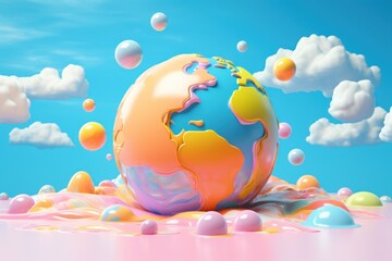 Naklejka premium Eco Friendly Planet Earth Background, Save the World, Earth day, Environment Day. Generative AI