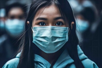 Asian Girl with Medical Mask during Pandemic