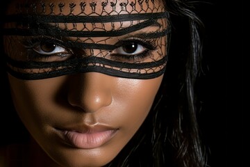 Close-up of Mistress with Eye Mask - obrazy, fototapety, plakaty
