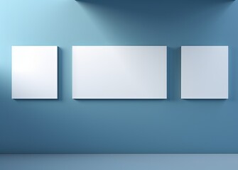 Obraz premium white sheet of paper on an blue wall