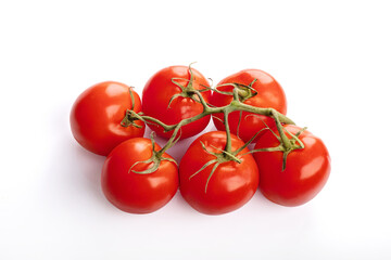 High angle view of tomatoes on white background