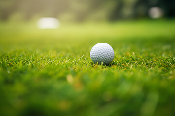 A golf ball sitting on a golf course