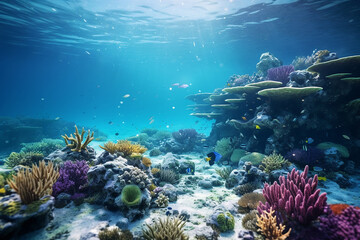 Obraz premium An aquatic landscape of a coral reef