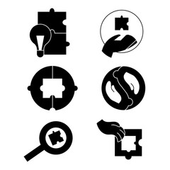 puzzle icons, logos