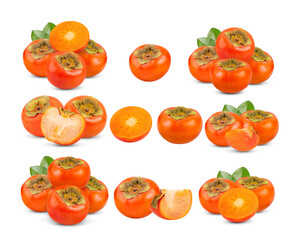 fresh ripe persimmons isolated on transparent png