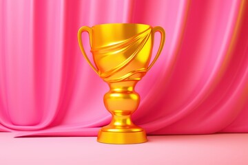 Golden Winner Trophy Background, Champion Cup of Sport Competition. Generative AI