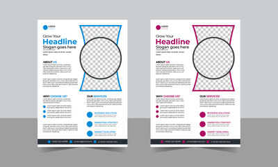 Corporate colorful business flyer template design set, abstract business flyer design, vector template design or business poster template design illustration