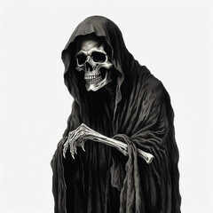 skeleton in black suit