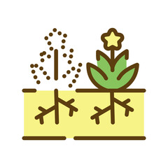 Weeding flowers color line icon. Garden service.