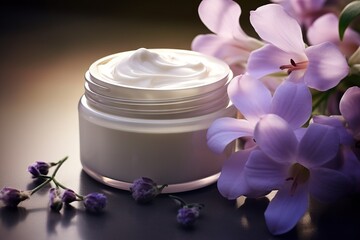 Organic face moisturizer with flowers