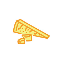 Parmesan cheese sign сolor line icon. Pictogram for web page.
