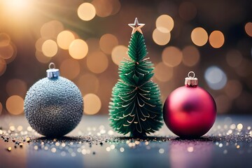 Christmas, New Year's fir wreath on a neutral background created by AI