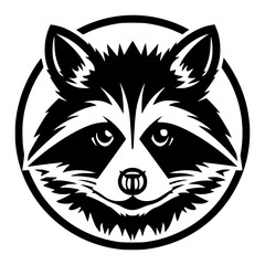 Raccoon Head graphic vector  Illustration black color isolated on white 