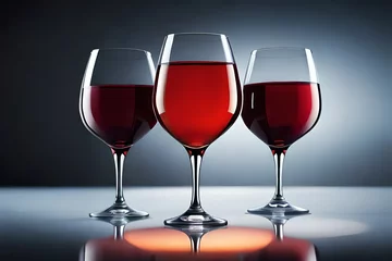 Fotobehang Wine glasses on a neutral background created by AI © Alexander