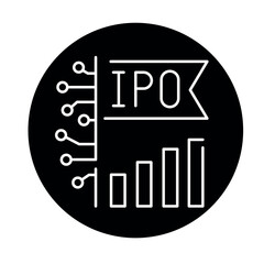 IPO line icon. Virtual money.