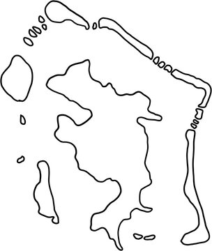 doodle freehand drawing of bora bora island map.